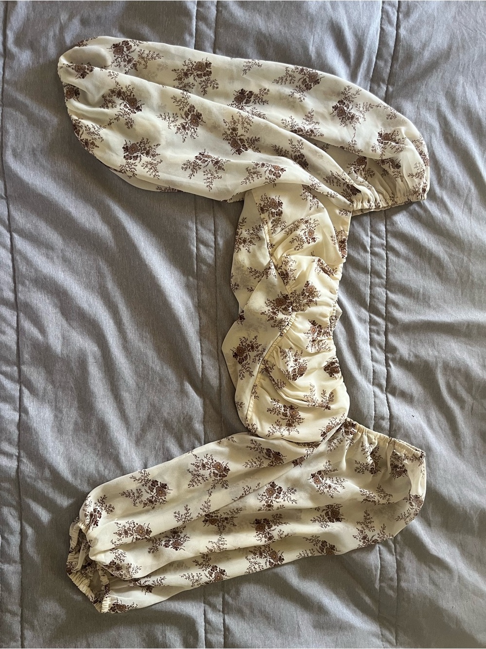 Blush Ivory and Brown Floral Long Sleeve Sleep Cover